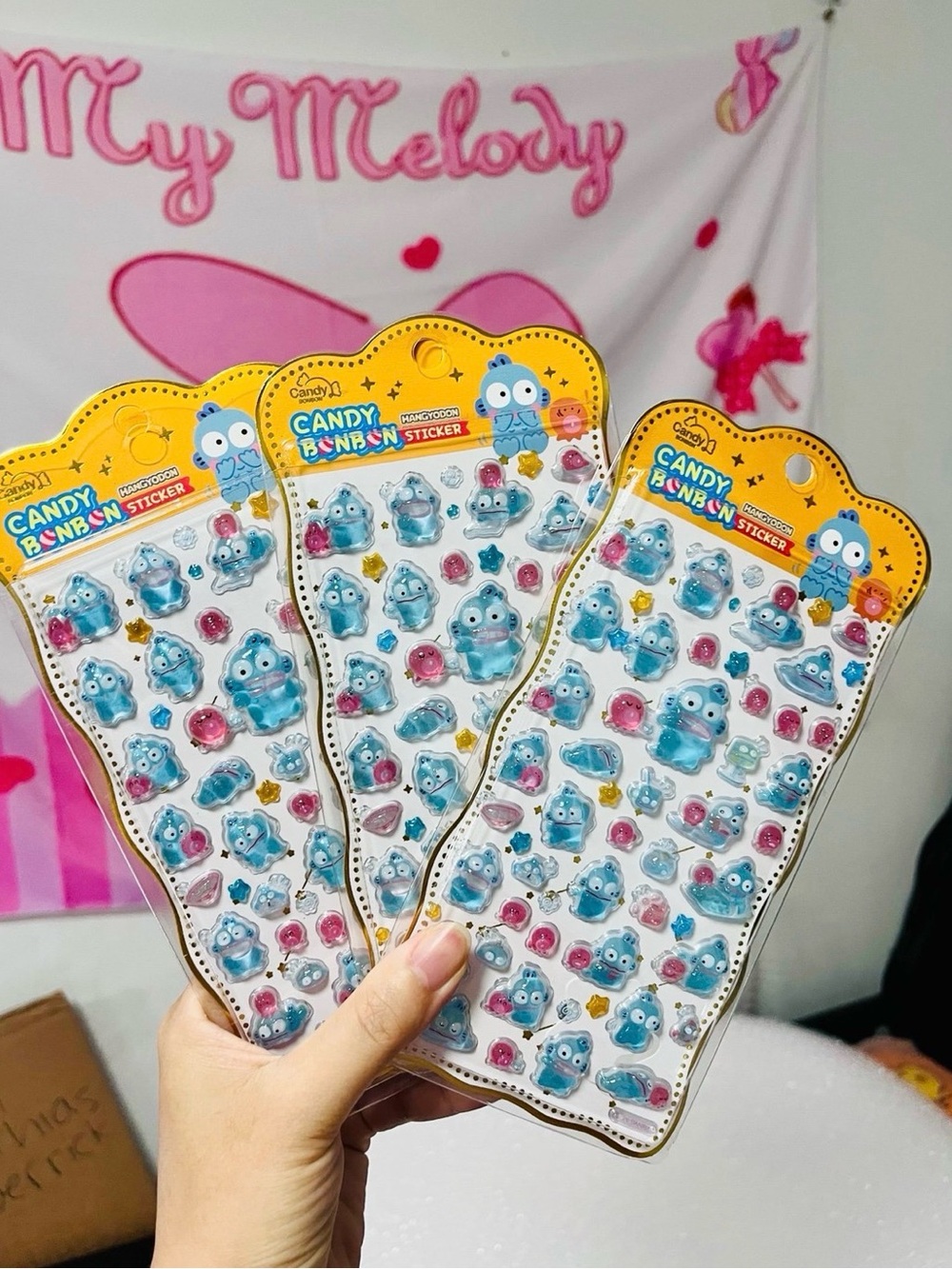 3 pcs of Hangyodon 3D sticker sheets bundle